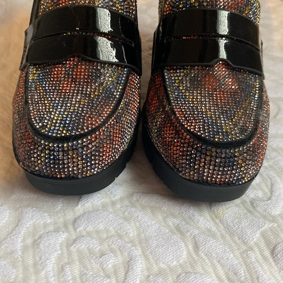 Betsey Johnson Adelyn, rhinestone, 4” heels, platform loafer. Size 7 New. - Picture 3 of 9